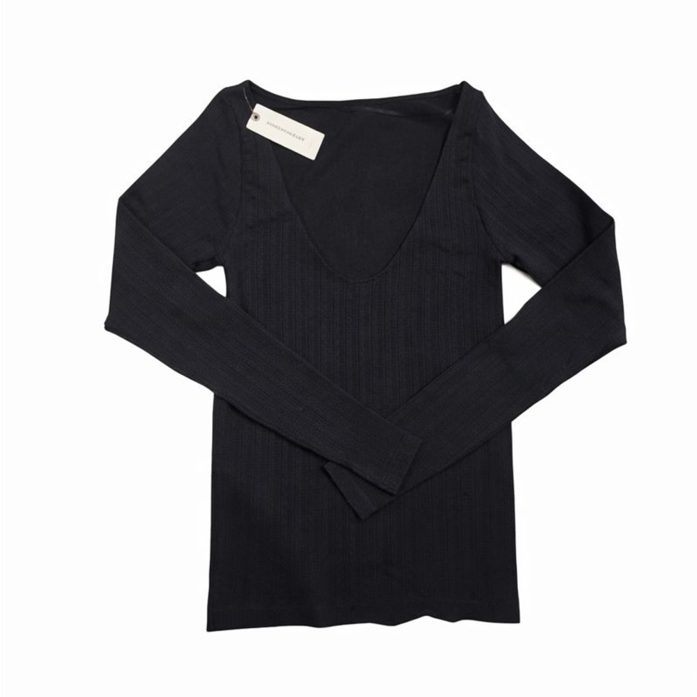 Anthropologie Black Textured Top